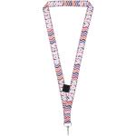Neve sublimation lanyard with loop, black/white Black/white | 20mm