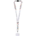 Addie RPET Sublimation Lanyard mit Telefonhalterung und Sicherheitsverschluss, schwarz/weiss Schwarz/weiss | 15mm