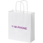 Kraft 80 g/m2 paper bag with twisted handles - small White