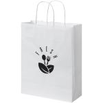 Kraftpapiertasche 80 g/m² mit gedrehten Griffen – 25 × 11 × 32 cm Weiß