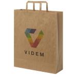 Kraftpapiertasche 80-90 g/m² mit flachen Griffen – 32 × 12 × 40 cm Natur