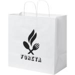 Kraftpapiertasche 80-90 g/m² mit gedrehten Griffen – 34 × 20 × 35 cm Weiß