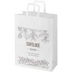 Kraft 80–90 g/m² Papiertasche mit flachen Griffen – 32 × 17 × 39 cm Weiß