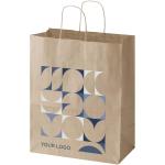 Kraft 80–90 g/m² Papiertasche mit Kordelgriffen – 25 × 15 × 32 cm Natur