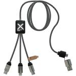 SCX.design C33 60W Typ C Ladekabel mit doppeltem Leuchtlogo Rauch grau