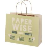 Agricultural waste 150 g/m2 paper bag with twisted handles - large White