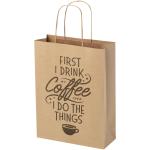 Kraftpapiertasche 120 g/m² mit gedrehten Griffen – 24 × 9 × 32 cm Natur