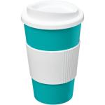 Americano® 350 ml insulated tumbler with grip Aquamarin blue