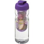 H2O Active® Base 650 ml Sportflasche mit Klappdeckel und Infusor Transparent lila