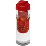 H2O Active® Base 650 ml flip lid sport bottle & infuser Transparent red