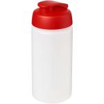 Baseline® Plus grip 500 ml flip lid sport bottle Transparent red