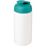 Baseline® Plus grip 500 ml Sportflasche mit Klappdeckel Pastell-blau/weiß