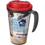 Brite-Americano® Grande 350 ml mug with spill-proof lid Black/red