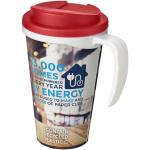 Brite-Americano® Grande 350 ml mug with spill-proof lid White/red