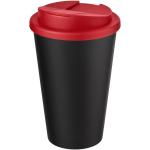 Americano® Eco 350 ml recycelter Becher mit auslaufsicherem Deckel Rot/schwarz