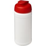 Baseline 500 ml recycled sport bottle with flip lid White/red
