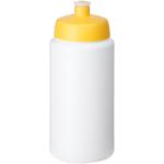 Baseline® Plus grip 500 ml Sportflasche mit Sportdeckel Weiß/gelb