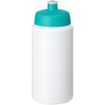 Baseline® Plus grip 500 ml Sportflasche mit Sportdeckel Pastell-blau/weiß