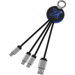 SCX.design C16 Kabel mit Leuchtlogo, blau Blau,schwarz