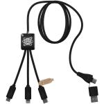 SCX.design C45 5-in-1 rPET charging cable with data transfer Black
