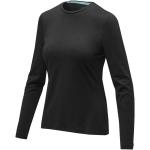 Ponoka long sleeve women's GOTS organic t-shirt, black Black | XS