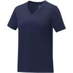 Somoto short sleeve women's v-neck t-shirt, navy Navy | M
