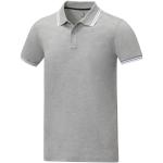 Amarago short sleeve men's tipping polo, heather smoke Heather smoke | XS