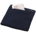 Brisky performance wristband with zippered pocket Navy