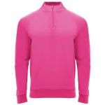 Epiro 200 g/m² long sleeve unisex quarter zip sweatshirt, fluor pink Fluor pink | M