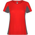 Shanghai 140 g/m² short sleeve women's sports t-shirt, red dark lead Red dark lead | S