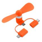 USB Ventilator 3 in 1 Orange | Trägerkarte natur