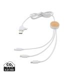 XD Collection RCS recycled plastic Ontario 6-in-1 cable White