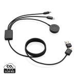 XD Xclusive Terra RCS rPET 6-in-1-Ladekabel mit Uhrenladegerät Grau