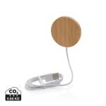 XD Collection 10W bamboo magnetic wireless charger Brown