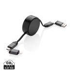 XD Xclusive Terra aufrollbares 6-in-1 45W-Kabel aus RCS recyc. Aluminium Grau