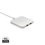 XD Collection 10W Wireless Charger aus RSC recycl. Kunststoff mit Dual-USB Weiß