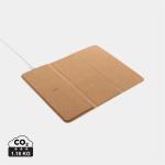 XD Collection 10W wireless charging cork mousepad and stand Brown