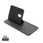 Swiss Peak 3 in 1 RCS recycled PU wireless charger desk tray Black