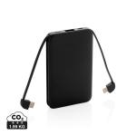 XD Collection 5.000 mAh Pocket Powerbank with integrated cables Black