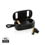 XD Collection RCS recycled plastic & bamboo TWS earbuds Black
