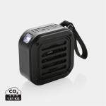 XD Collection 3W RCS recycled plastic wireless sunwave solar speaker Black