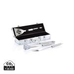 XD Collection 3 pcs barbecue set in aluminium box Silver/black