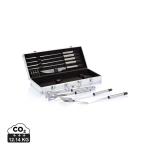 XD Collection 12 pcs barbecue set in aluminium box Silver/black