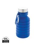 XD Collection Leakproof collapsible silicone bottle with lid Aztec blue