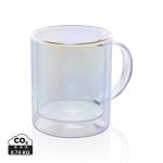 XD Collection Deluxe double wall electroplated glass mug Transparent