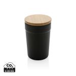 XD Collection GRS rPP-Becher mit Bambusdeckel Schwarz