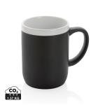 XD Collection Ceramic mug with white rim 300ml. Black/white