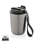 XD Collection Cuppa RCS re-steel vacuum tumbler with lanyard Silver/black