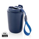 XD Collection Cuppa Vakuumbecher aus RCS-Stahl mit Umhängeband Blau