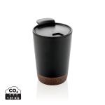 XD Collection GRS RPP stainless steel cork coffee tumbler Black